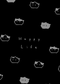 Chubby Cat(line)/ black gray.