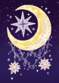 Magic star moon sun crystal diamond