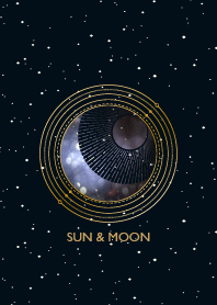 ดวงอาทิตย์และดวงจันทร์บนพื้นหลังสีดำ 36