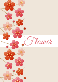 Flower 005-2 (Plum blossoms/White/Beige)