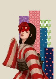 Camellia Japonica and a Woman