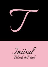 Initial "T" -Black&Pink-