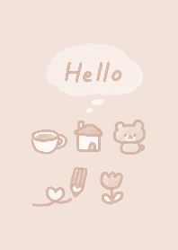 Korean cute illustration beige theme