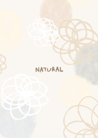 Flower watercolor circle Gray3 Japan