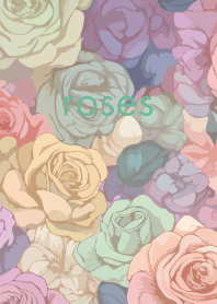 Healing with Roses on blue green JP