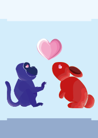 ekstブルー（モンキー）ラブレッド（うさぎ