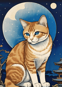 Cat under the Moon 6f64B2