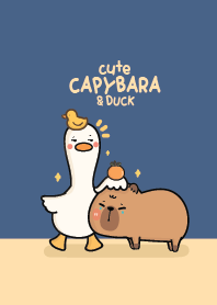 Capybara & Duck Cute (Navy)