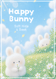 fluffy happy bunny Blue
