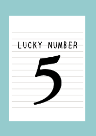 LUCKY NUMBER 5 NOTEBOOK-DUSTY MINTGREENj