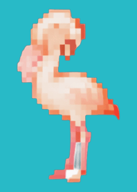Flamingo Pixel Art Theme  Green 06