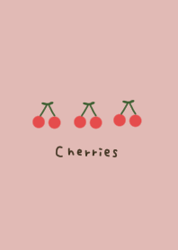 Three cherries. Pink beige.