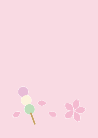 Cherry blossoms and three colored  dango