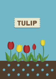 Tulip / blue x brown / retro color