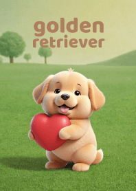 I Love Cute golden retriever -Theme2