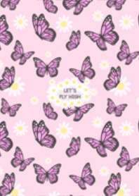 Pastel pink butterfly theme