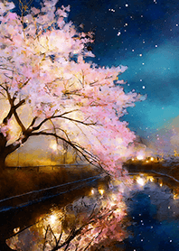 美しい夜桜の着せかえ#2990