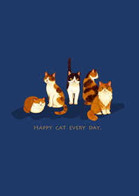 Cats gathering together-Dark Blue