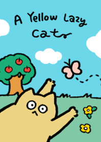 A yellow lazy cat -Let's Go Picnic!