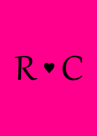 Initial "R & C" Vivid pink & black.