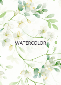 Watercolor-Small green flower 110