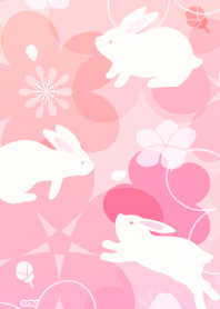 華麗的櫻花和兔子