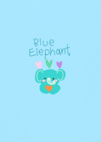 Blue elephant pastel