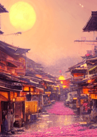 日本夜樱花＃DQ215。