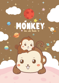 ลิงน้อย ตัวกลม คาวาอิ สีน้ำตาล