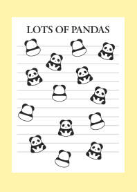 LOTS OF PANDAS NOTEBOOKj-LIGHT YELLOW