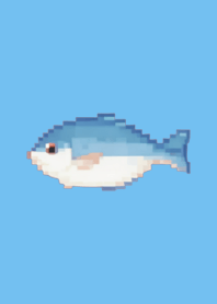 Fish Pixel Art Theme  Blue 05