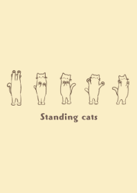 Standing cats -yellow beige-