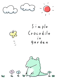 簡單的 在花園裡的鱷魚