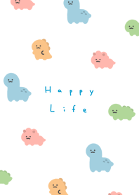 のんびり恐竜。 青と黄色