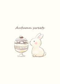 Rabbit and Autumn sweets -beige-