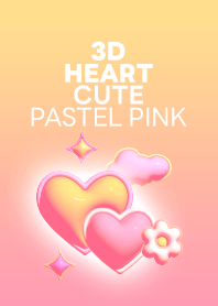 3D INFLATED HEART CUTE [PASTEL PINK]