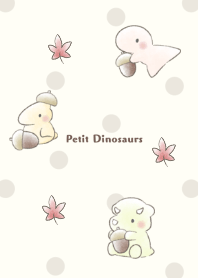 Petit Dinosaurs -Autumn- beige dot