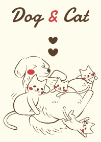 Animal 006L-2 (dog+cat/Beige/Red)