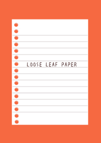 LOOSE LEAF PAPER/ORANGE/BEIGE