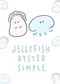 Simple Jellyfish Oyster White Blue.