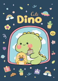 Dino Green Tea & Duck Cute (Navy)