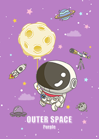 浩瀚宇宙 可愛寶貝太空人 滿月 紫色星空2