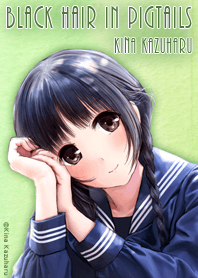 Kina Kazuharu Black hair in pigtails