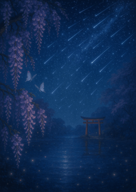 The Night Wisteria Lit by Stars