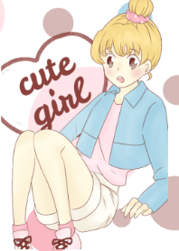 cute girl pastel color