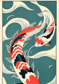 Ukiyo-e Koi Fish 6rgN