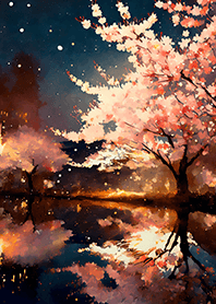 Beautiful night cherry blossoms#387