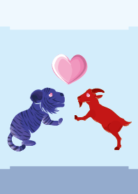 ekst biru (harimau) cinta merah (domba)