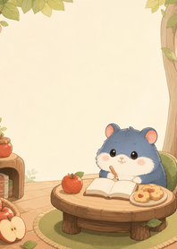 Indigo Hamster Apple Cookie Desk