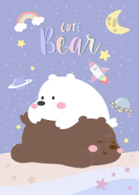 Cute Bear. Galaxy Sea.